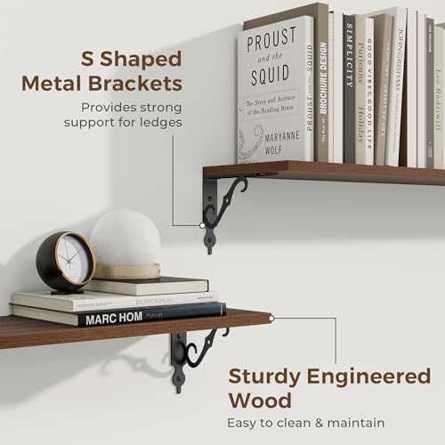 RICHFOCUS Floating Shelves for Wall Decor, 35.4W x 8D Shelves Set of 2 - Image 4