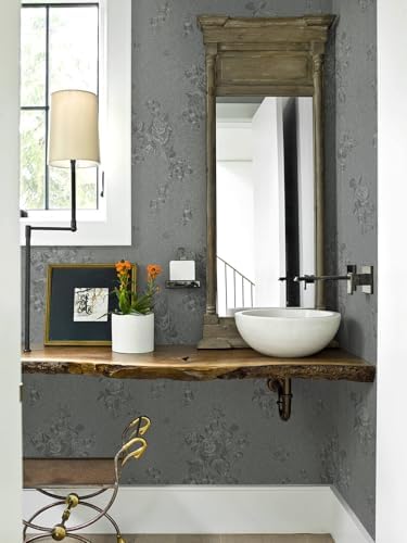 Erfoni 78.7"x17.7" Grey Contact Paper Vintage Gray Peel and Stick Wallpaper - Image 3