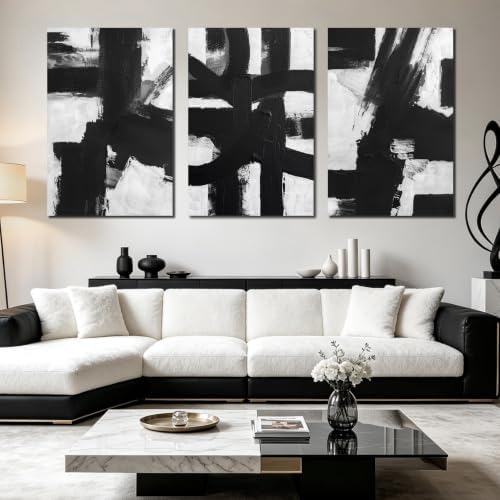 MXUNYZ Extra Large Black and White Abstract Canvas Wall Art - Image 6