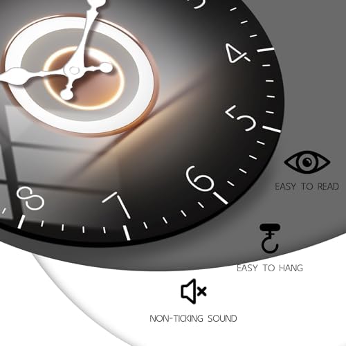 Modern Black Wall Clock 12 Inch, Silent Analog Wall Clock Non-Ticking, Wooden - Image 6