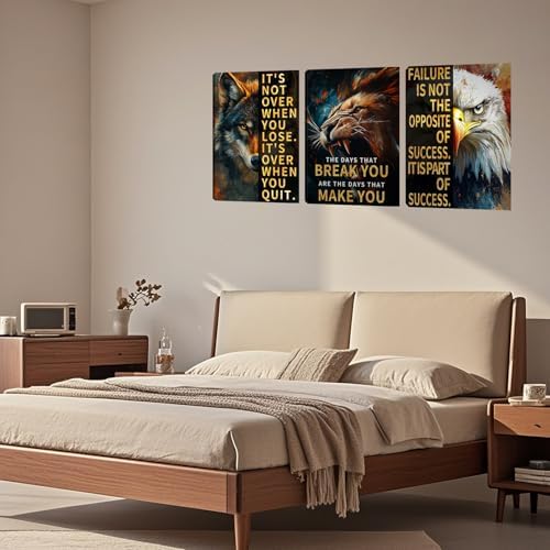 3 Panel Print Canvas Wall Art Motivational Office Wall Decor Painting - Image 3