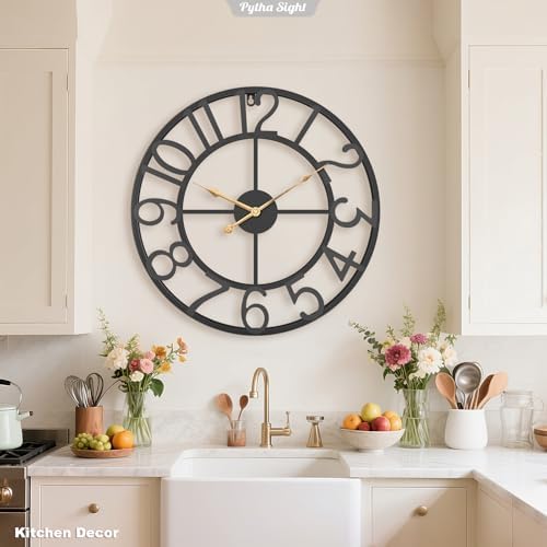 Pytha Sight 24 Inch Arabic Numerals Large Wall Clocks - Image 5