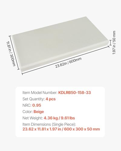 VEVOR 4 PCS Acoustic Panels, 2 inch Thick 23.6 x 11.8 inch Fiberglass Sound - Image 7