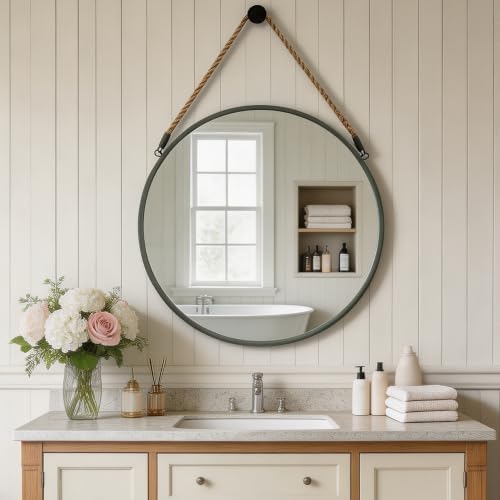 POZINO 24" Round Wall Mirror by POZINOmirrorforyourownhomelivingspace