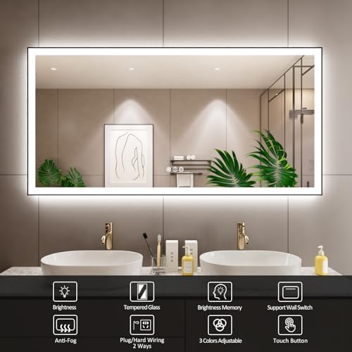 72x36 Inch LED Bathroom Mirror - Image 2