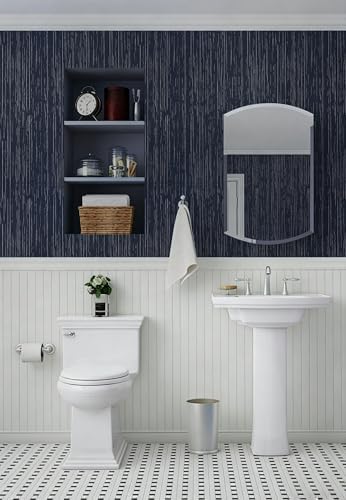Grasscloth Peel and Stick Wallpaper Navy Blue Wallpaper Textured Vintage Dark - Image 4