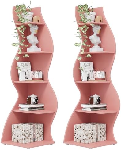 Tribesigns Corner Shelf, Modern 5-Tier Wall Corner Bookshelf, Stylish Corner by Tribesigns
