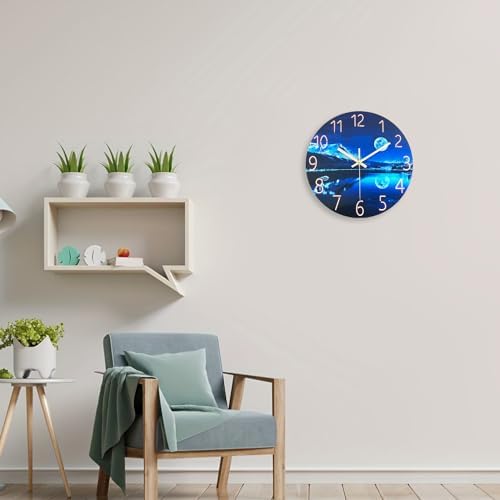 Blue Wall Clocks for Living Room 14 Inch - Image 5