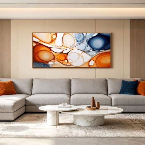 KLAKLA Orange and Blue Abstract Wall Art - Image 2