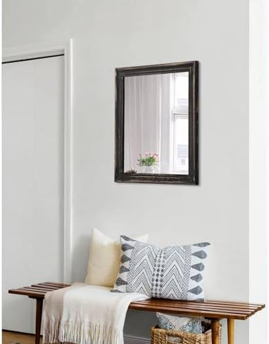Large Mirrors for Wall with Wood Frame Rectanglular Wall Hanging Mirror 20"x16" - Image 4