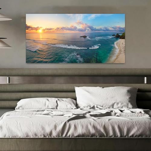 Yxbhhym Large Wall Art for Bedroom Living Room Wall Decor Sunset Beach Pictures - Image 3
