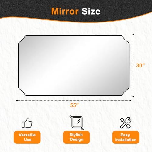 Delma Bathroom Vanity Mirror, Scalloped Round Corner Wall Mirror, - Image 6