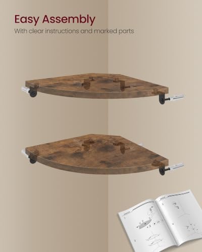 VASAGLE Floating Corner Shelves, 7.8 x 7.8 x 0.5 Inches - Image 7