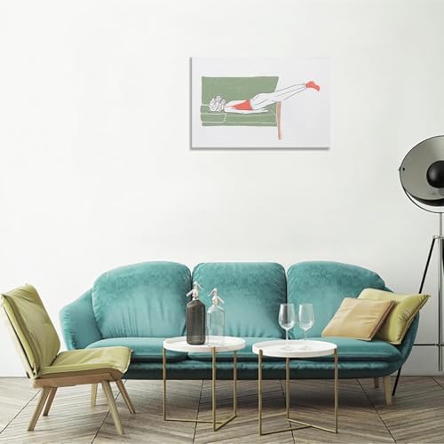 Modern Female Portrait Canvas Wall Art A Decadent Woman Rest Posters Wall Art - Image 2