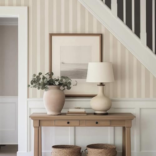 Striped Wallpaper Peel and Stick Neutral Self-Adhesive Removable Waterproof - Image 5