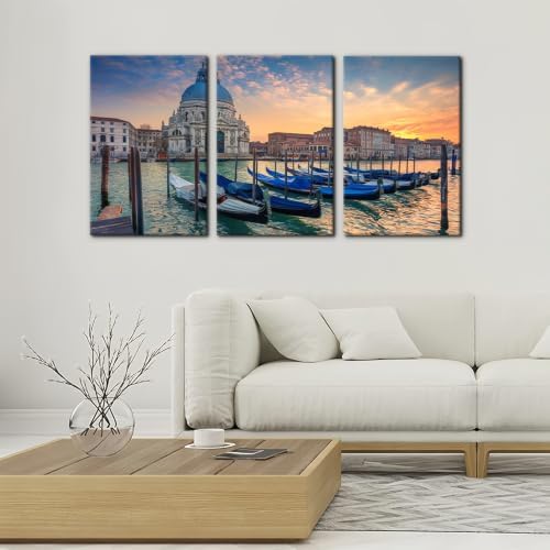 Pacimo Framed Venice Cityscape Wall Art Set of 3, Santa Maria Della Salute - Image 3