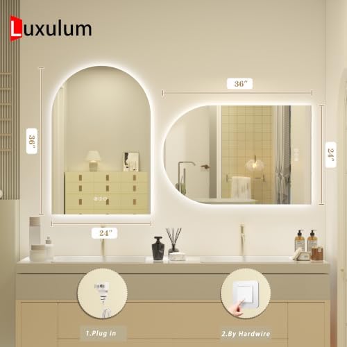 Arched Backlit LED Lighted Bathroom Mirror 24x36 - Image 2