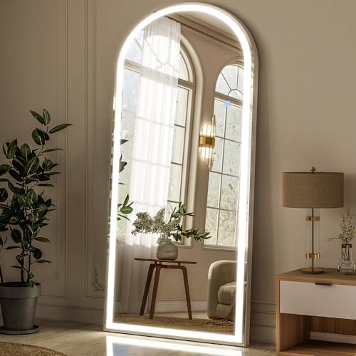 GLSLAND Arched LED Full Length Mirror by GLSLAND