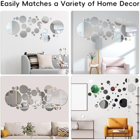 32 Pcs Acrylic Mirror Wall Stickers, Removable Wall Decal Mirror Set, Bathroom - Image 5