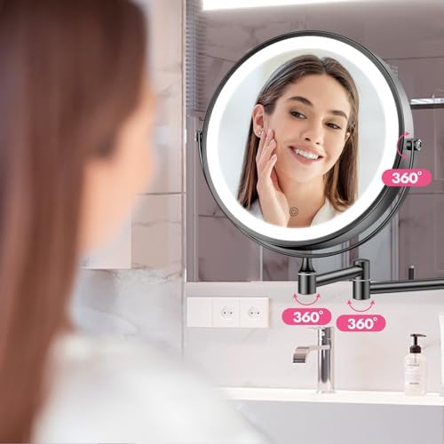 FASCINATE 8" Rechargeable Wall Mounted Makeup Mirror - Image 6