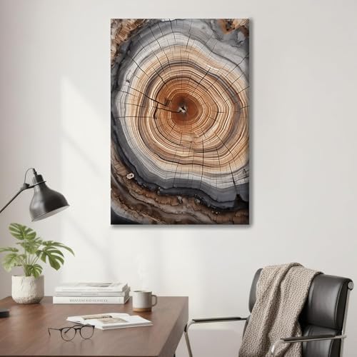 Tree Ring Wall Art Framed, Modern Nature Decor - Image 3