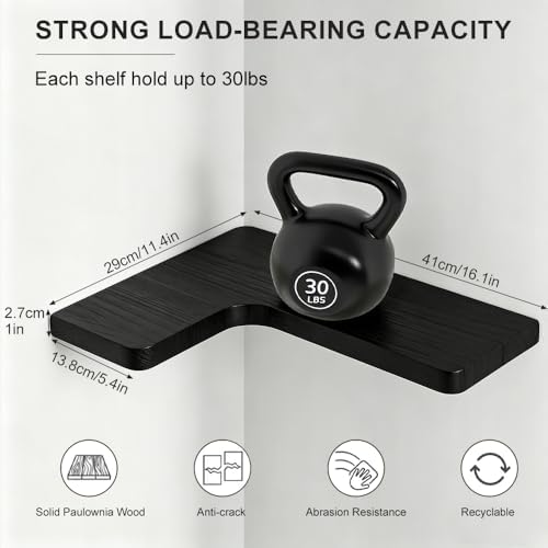 Floating Corner Shelves, Wall Shelf Set of 4, Shelves - Image 2