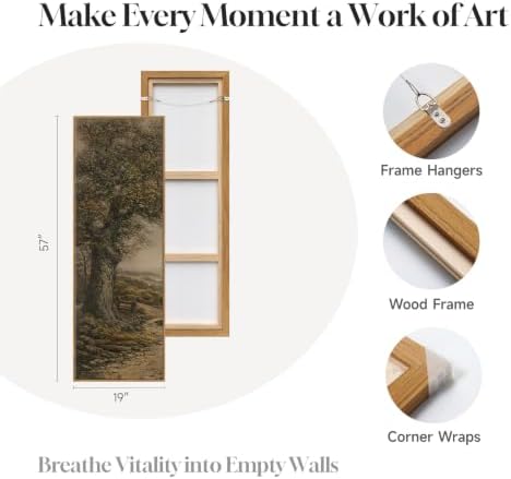 Framed Vintage Long Narrow Landscape Wall Art - Image 6
