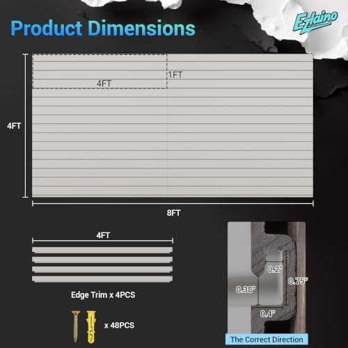 Ezlaino Slatwall 4ft x 8ft PVC Slat Wall Paneling Garage Wall Organizer - Image 2