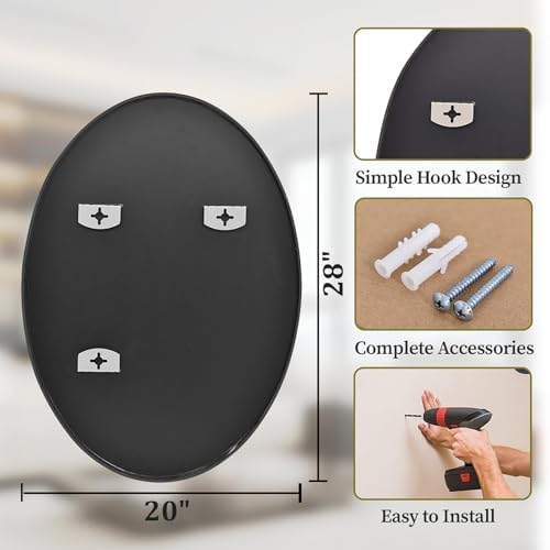 Koonmi Black Oval Bathroom Mirror - Image 5