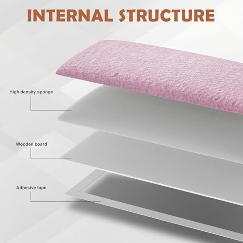 IFNOW Wall Mounted Headboard, Peel and Stick Panels, Light Pink - Image 5