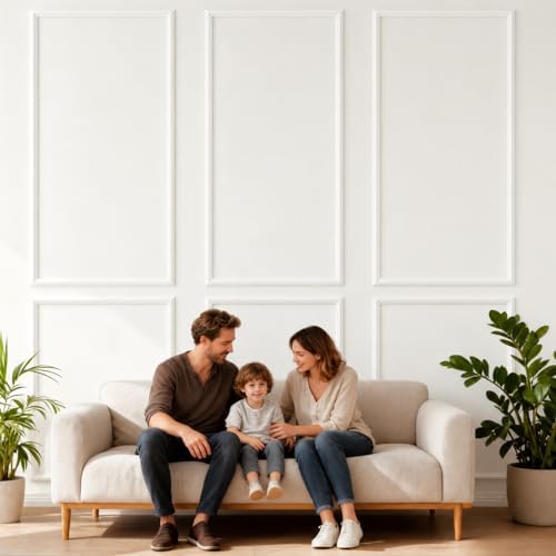 White Peel and Stick Wall Molding Kit Frame Premade Moulding Panels - Image 2