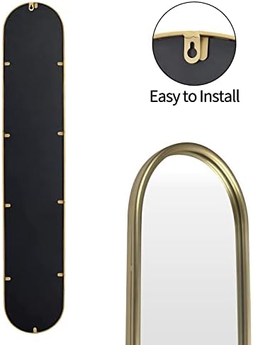 OUSHUAI Gold Full Length Oval Mirror, Narrow Capsule Long Mirrors - Image 3