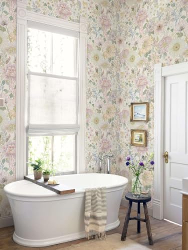 Dimoon Peel and Stick Wallpaper Floral Pink Contact Paper Cottage Wallpaper - Image 4