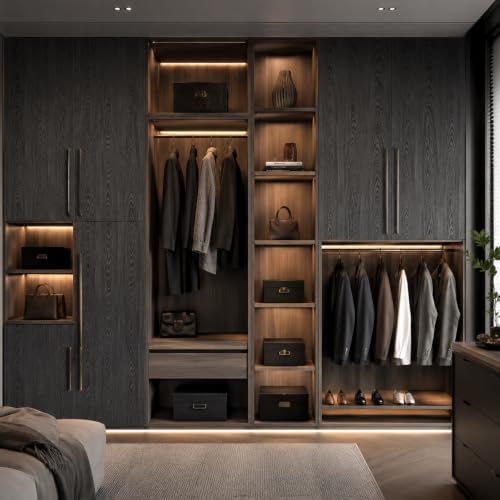 Black Silver Wallpaper Wood Grain Contact Paper Black Peel and Stick Wall Paper - Image 3