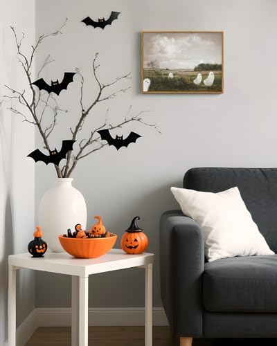 VIYYIEA Framed Halloween Wall art, Vintage Ghost Fall Prints - Image 2