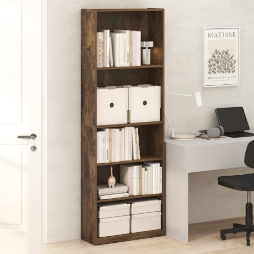 Furinno Jaya Book Shelf, 5-Tier Tall Book Shelf, Bookcase - Image 2