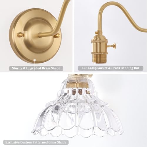 Shenmoyl Battery Operated Wall Sconce Set of 2, Vintage Rechargeable Wall Lights - Image 6