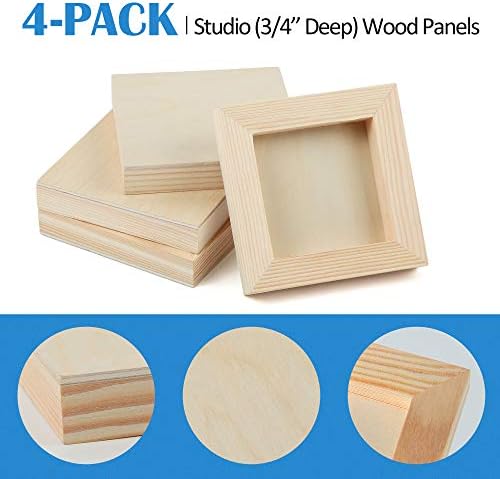 Falling in Art 4 Pack 4x4’’ Unfinished Birch Wood Panels Kit - Image 5