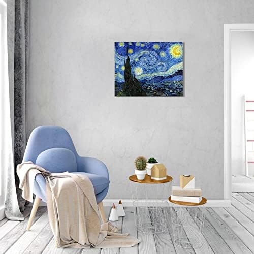 1 KINGO Van Gogh Canvas Wall Art: Starry Night Landscape Painting Picture - Image 5