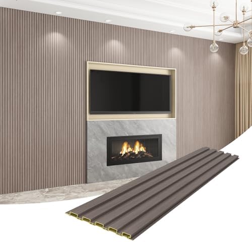 Slat Wall Panel 8-Pack, 108’’x6.3’’, Smoky Oak by Unknown