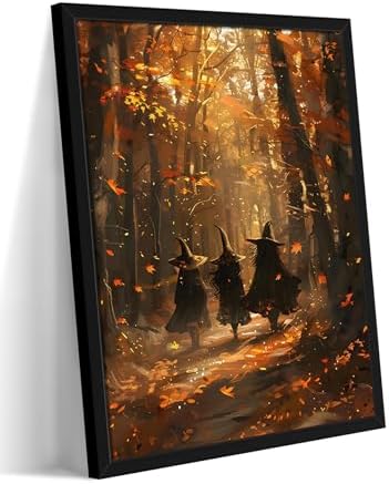 Framed Halloween Witch Wall Art by Unknown