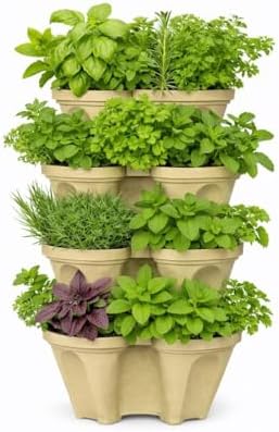 Stackable Vertical Planter Tower, 4 Tier Strawberry Planter, 16 Plant Sites - Image 6