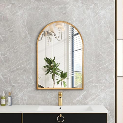 Arch Bathroom Wall Mirror Gold Vanity Metal Frame Mirrors Home Decor - Image 2