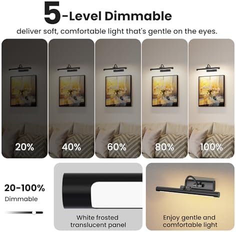 Rechargeable Light for Picture, Dimmable 3 Color Temps 350LM - Image 6