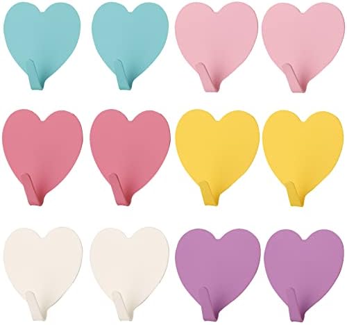 JtmyAota 12 Pack Heart Wall Hooks, Kawaii Room Decor Hooks by JtmyAota