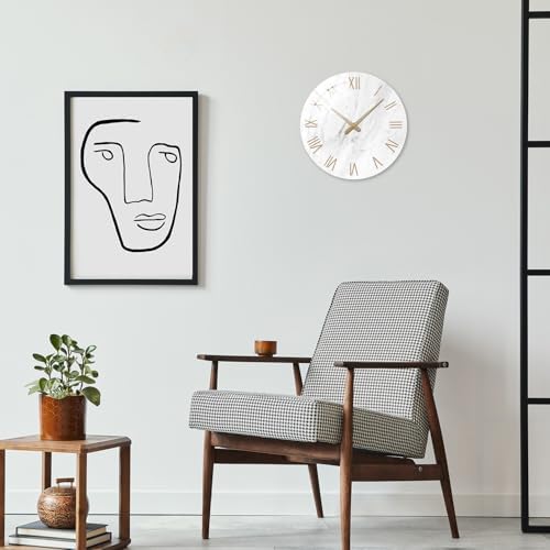Round Glass Wall Clock Battery Operated 16 Inch - Image 2