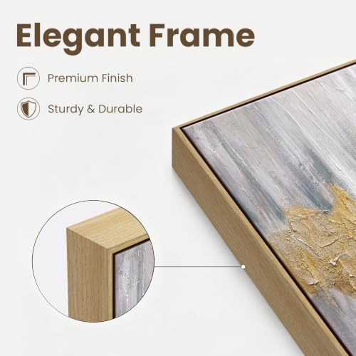SAFERRYHOME Abstract Hand Painted Wall Art, Large 20"x40"x3 Framed - Image 4