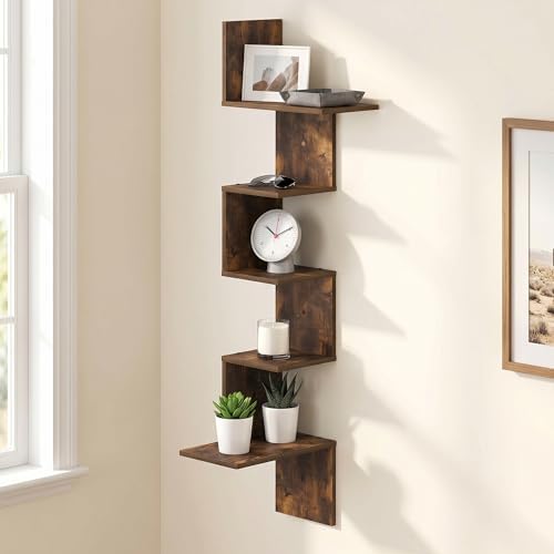 5-Tier Corner Square Wall Shelf, Radial Wall Mounted Book Shelf, Corner by Mikkagu