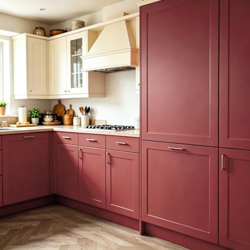 15.7x317 Burgundy Red Peel and Stick Wallpaper Solid Color Burgundy Contact - Image 4