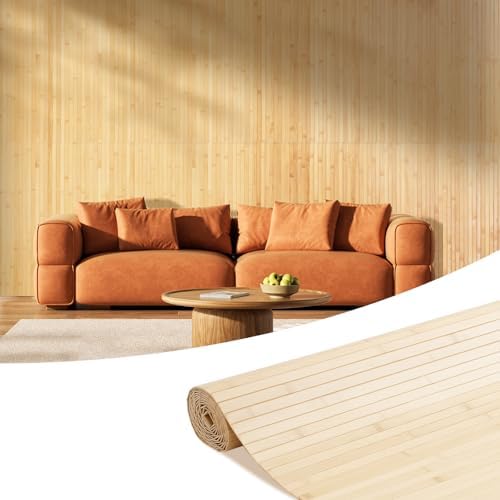 OUZUGIE 1 Pack 96x48 Inch Natural Bamboo Wall Panel by OUZUGIE